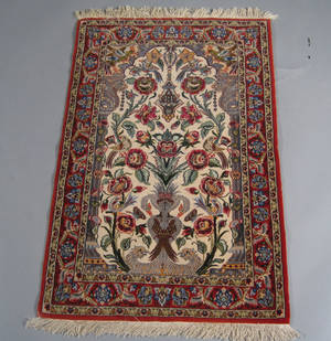 Figural Persisk Isfahan tæppe. 106 x 70 cm.