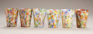 Murano. Seks Millefiori glas 6