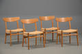 Hans J. Wegner Sæt på fire stole af eg, CH-23. 4