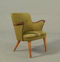 Dansk møbelproducent skalformet hvilestol eg teak, 1950erne
