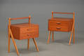 Ølhom Møbelfabrik Par sengeborde af teak og eg, 19501960 2