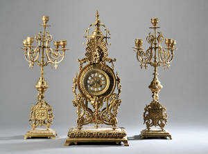 Kamingarniture af messing, 1800-tallets slutning. 3