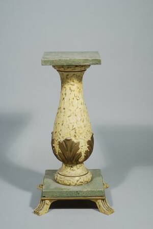 PIEDESTAL, 1900-TAL, BALUSTERFORMAD, SKIVA AV MARMOR, HÖ63 CM, 23X23 CM