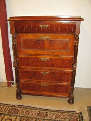 5-LÅDIG POL. BYRÅ,  H 113, B 83, D 47 CM