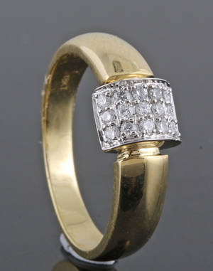 Diamond ring, 18kt. gold, approx. 0.15ct