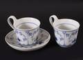 Tekoppar 2st med ett fat, Musselmalet, Royal Copenhagen