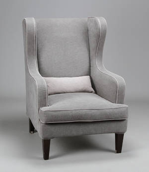 Lænestol, Lyngsøe Interior i gråt kraftigt møbelstof