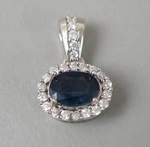 Safir- og brillantvedhæng  