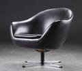 Lænestol, sort skai, 1960erne