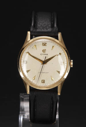 Cyma armbåndsur 18 kt, 1950erne