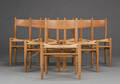 Hans J. Wegner. Sæt på seks stole i eg, model CH36. 6  Denne vare er sat til omsalg under nyt varenummer 4406926