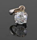 Pendant in 18kt set with brilliant cut diamond 0.50 ct 