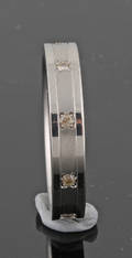 Stainless steel diamond ring approx. 0.15ct