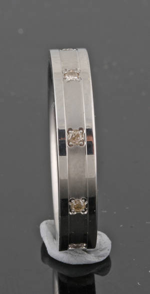 Stainless steel diamond ring approx. 0.15ct