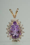 Ametyst- og diamantvedhæng