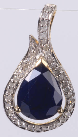 Vedhæng med safir og diamanter