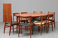 Danske møbelproducenter Rundt bord med to tillægsplader samt 2 x fire stole, teak, 1960erne 11