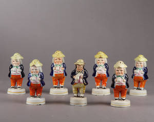 Syv Staffordshire figurer af fajance1800-tallet 7