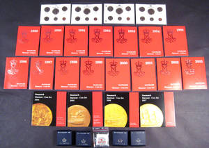 Danmark årsmøntsæt 1985-2007 m.v. 