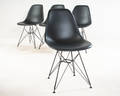 Ray  Charles Eames, 4 Sidechairs auf Eiffelturmgestell, Sonderfarbe  Sonderedition schwarz 4