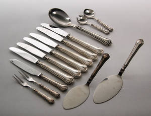 Cohr. Herregård og Gl. Herregård bestikdele med skafter af sølv 14