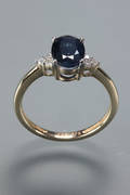 Safir- og diamantring 