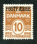 Danmark postfærge 10 øre 1932 rødbrun  