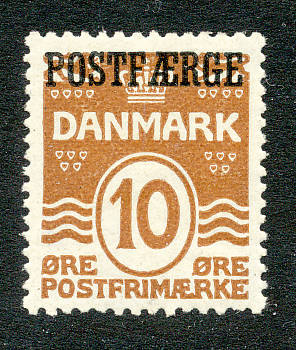 Danmark postfærge 10 øre 1932 rødbrun  