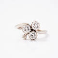 Ring 18 k vitguld 3 briljantslipade diamanter
