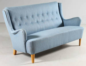 Soffa 3-sits 1900-talets mitt