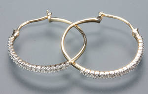 Par diamantcreolere, ca. 0.24 ct. 2