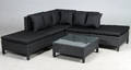 Havemøbler. Loungemøblement i sort polyrattan.