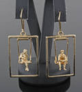 14kt. Goldplated swing earrings 2