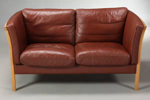 Stouby 2 personers Sofa i bøg og læder. 