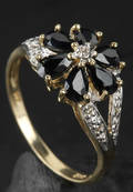 Safir- og diamantring 