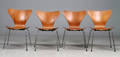 Arne Jacobsen. Fire stole, model 3107 Syveren af teak 3