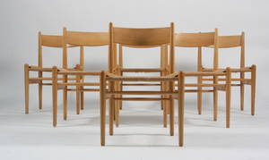 Hans J. Wegner. Sæt på seks stole af eg, model CH-36 6 