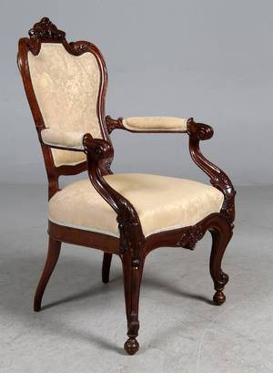 Armstol, nyrokkoko, mahogny