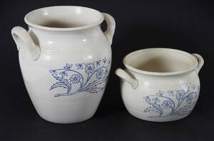 Syltkrukor 2st, Gustavsberg, tidigt 1900-tal