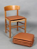 Hyndesæt til Folkestolen, Børge Mogensen model J39. Cognac læder. 6 