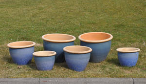 Sæt havekrukker, blåglaserede 6