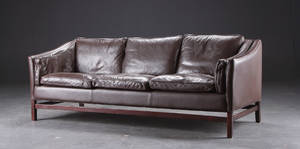 Sofa 3-pers. af læder. Stouby 