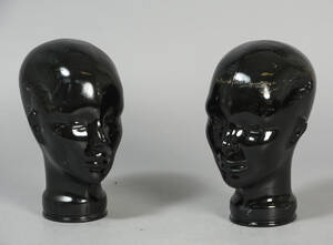 Mannequinhoveder af sortmalet glas 2