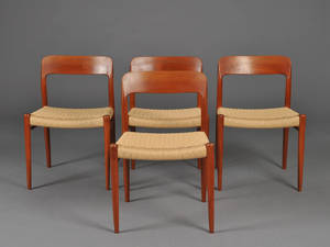 Niels O. Møller, spisestole, teaktræ, model 75 4