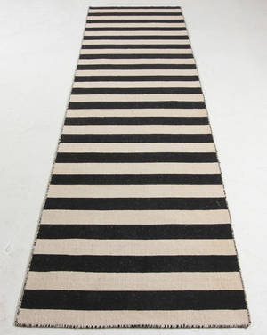 Orientalisk flatvävd matta, modern art Kelim 302x83 cm