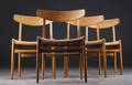 Hans J. Wegner Sæt på fire stole af eg, CH-23.