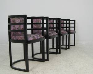 4 Stühle im Art-Décostil mit Seidenbezug 4