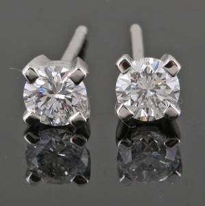Earrings in 14k  set with brilliant cut diamonds 0.50 ct 