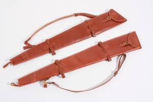 To foderaler udført i kraftig cognacfarvet læder. 2