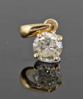 Pendant in 18kt set with brilliant cut diamond 0.38 ct 